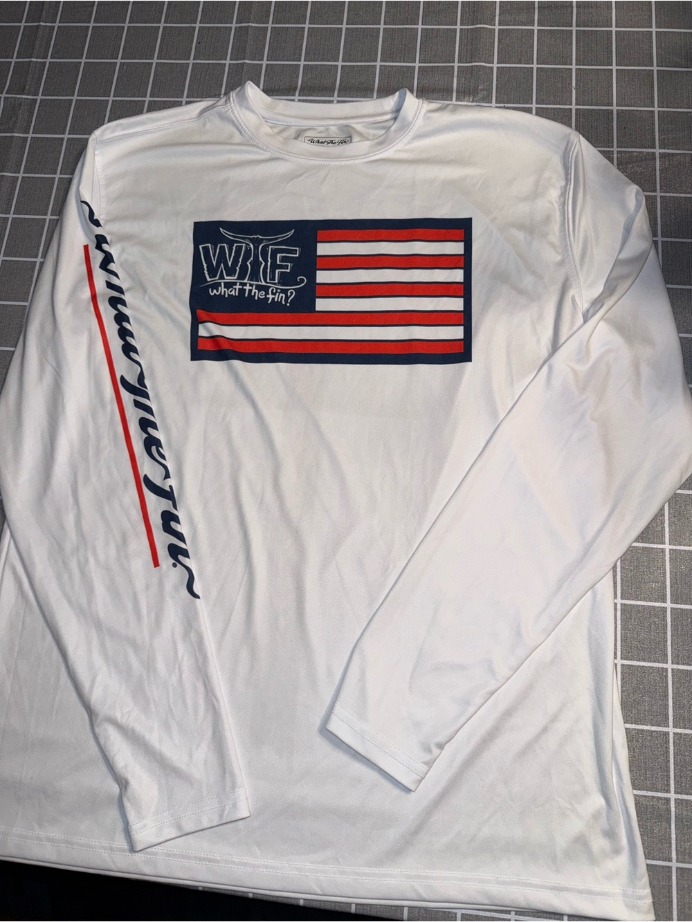 White Women's Swim Performance water shirt Red White & Blue Flag Graphics